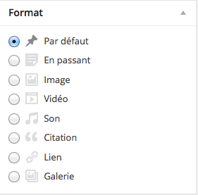 La boîte Format